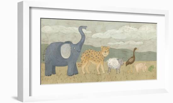 Animals All in a Row I-Megan Meagher-Framed Art Print