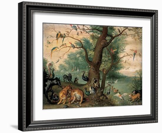 Animals and Birds in the Garden of Eden-Ferdinand van Kessel-Framed Giclee Print