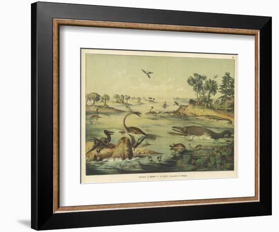 Animals and Plants of the Jurassic Era in Europe-Ferdinand Von Hochstetter-Framed Art Print