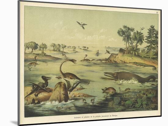 Animals and Plants of the Jurassic Era in Europe-Ferdinand Von Hochstetter-Mounted Art Print