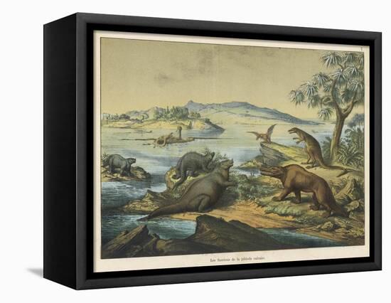 Animals and Plants of the Post-Jurassic Era in Southern England-Ferdinand Von Hochstetter-Framed Premier Image Canvas