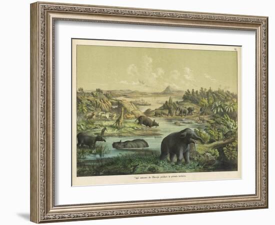 Animals and Plants of the Tertiary Era in Europe-Ferdinand Von Hochstetter-Framed Art Print