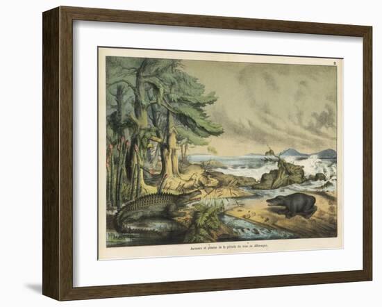 Animals and Plants of the Triassic Era in Germany-Ferdinand Von Hochstetter-Framed Art Print