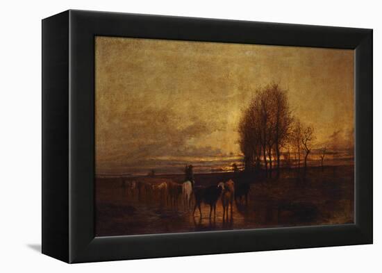 Animals Being Driven to Water-Carlo Saraceni-Framed Premier Image Canvas