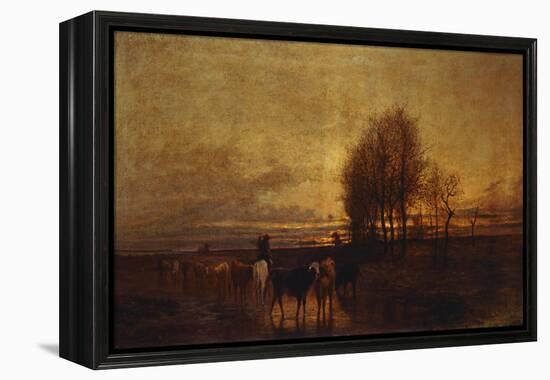 Animals Being Driven to Water-Carlo Saraceni-Framed Premier Image Canvas