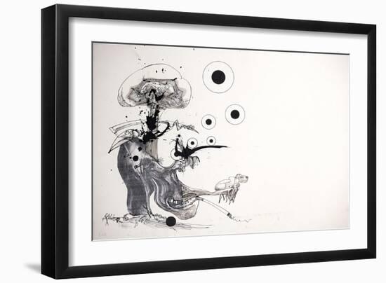 Animals (birds) 11, 1997 (drawing)-Ralph Steadman-Framed Giclee Print