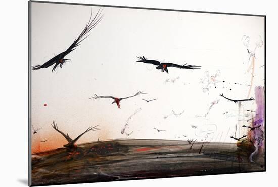 Animals (birds) 15 (drawing)-Ralph Steadman-Mounted Giclee Print