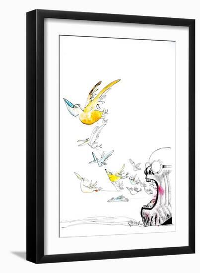 Animals (birds) 30 (drawing)-Ralph Steadman-Framed Giclee Print