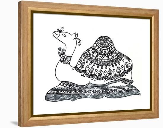 Animals Camel 2-Neeti Goswami-Framed Stretched Canvas