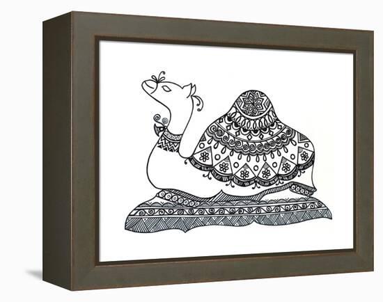 Animals Camel 2-Neeti Goswami-Framed Stretched Canvas