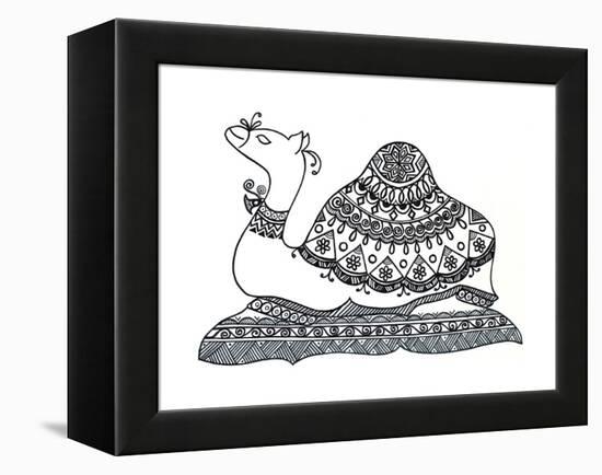 Animals Camel 2-Neeti Goswami-Framed Stretched Canvas