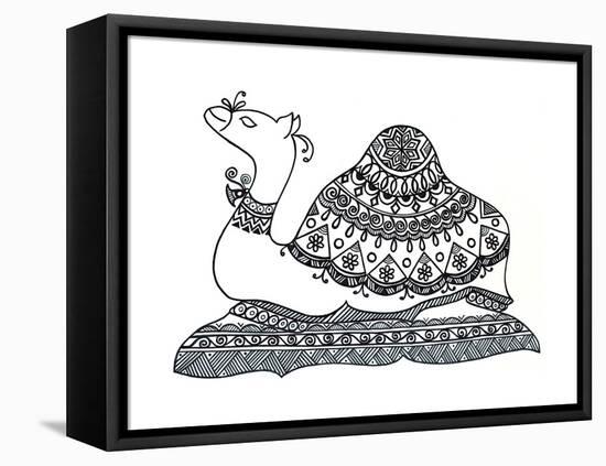 Animals Camel 2-Neeti Goswami-Framed Stretched Canvas