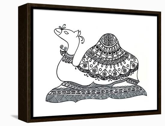 Animals Camel 2-Neeti Goswami-Framed Stretched Canvas