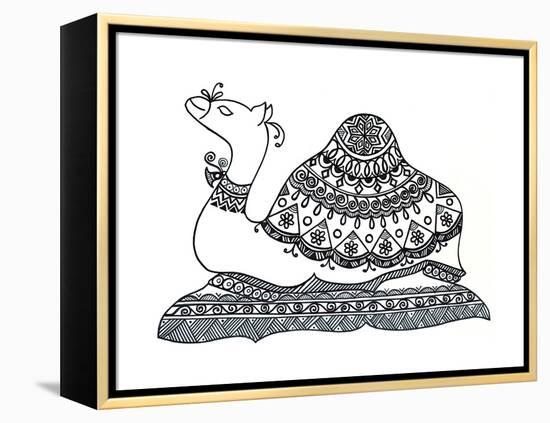 Animals Camel 2-Neeti Goswami-Framed Stretched Canvas