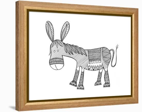 Animals Donkey-Neeti Goswami-Framed Stretched Canvas