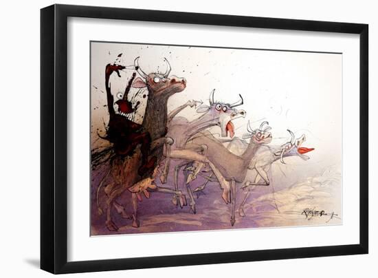 ANIMALS (FARMYARD) 5 (drawing)-Ralph Steadman-Framed Giclee Print