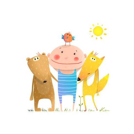 Cute Funny Cartoon Pictures For Kids 97 animals friends fox bear bird and kid childish funny portrait in nature cartoon kids smiling cute u l