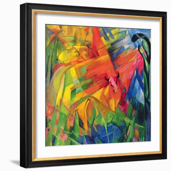 Animals in a Landscape, 1914-Franz Marc-Framed Giclee Print