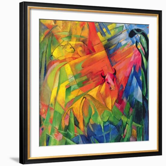 Animals in a Landscape, 1914-Franz Marc-Framed Giclee Print