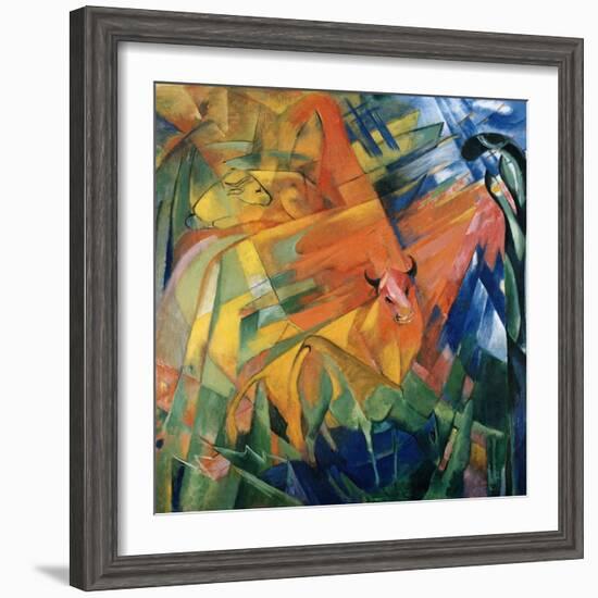 Animals in a Landscape-Franz Marc-Framed Giclee Print