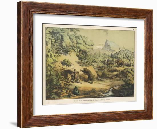 Animals (Including Homo Sapiens) at the Time of the Flood-Ferdinand Von Hochstetter-Framed Art Print