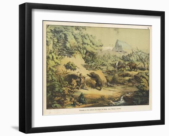 Animals (Including Homo Sapiens) at the Time of the Flood-Ferdinand Von Hochstetter-Framed Art Print