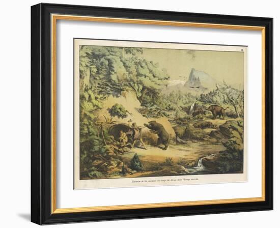 Animals (Including Homo Sapiens) at the Time of the Flood-Ferdinand Von Hochstetter-Framed Art Print