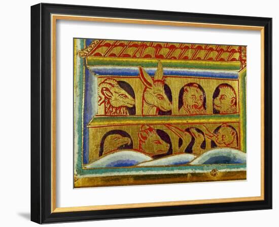 Animals Looking out of the Ark's Windows-Nicholas of Verdun-Framed Giclee Print