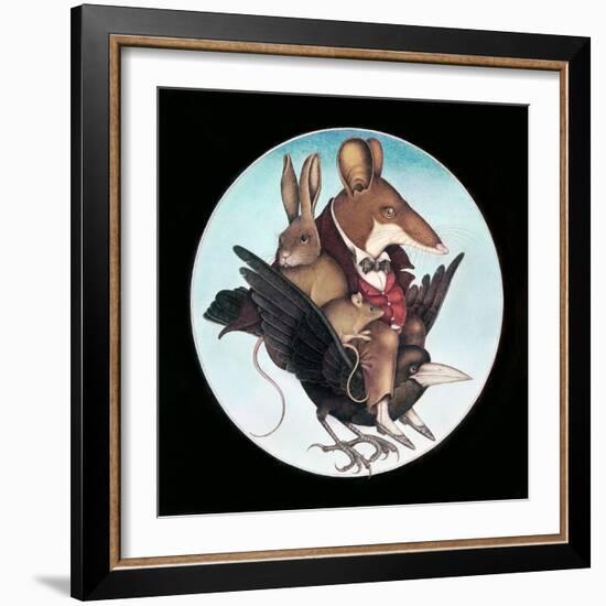 Animals on Back of Flying Bird-Wayne Anderson-Framed Giclee Print