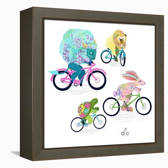 Animals On Bikes-Kerstin Stock-Framed Stretched Canvas