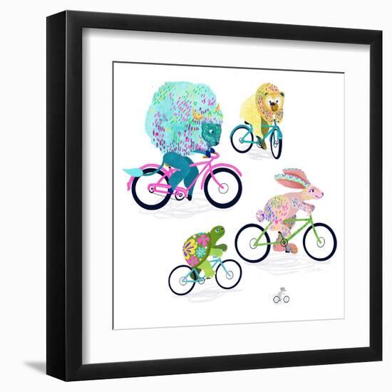 Animals On Bikes-Kerstin Stock-Framed Art Print