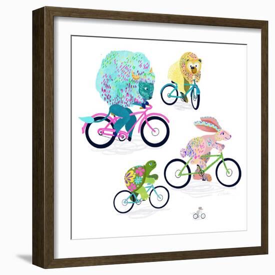 Animals On Bikes-Kerstin Stock-Framed Art Print