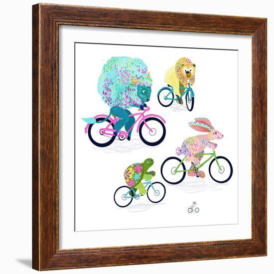 Animals On Bikes-Kerstin Stock-Framed Art Print