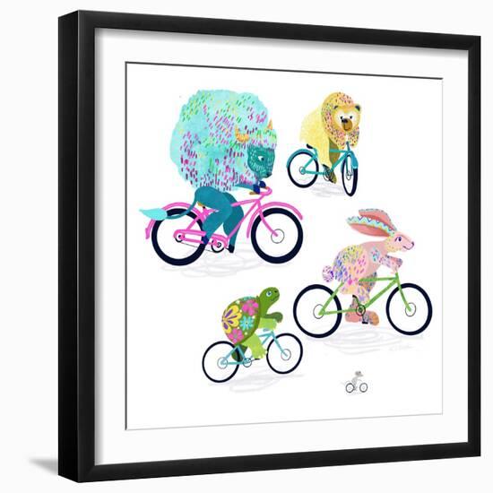 Animals On Bikes-Kerstin Stock-Framed Art Print