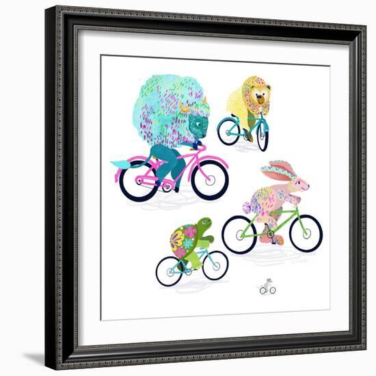 Animals On Bikes-Kerstin Stock-Framed Art Print