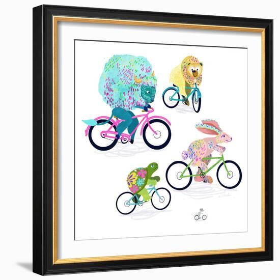 Animals On Bikes-Kerstin Stock-Framed Art Print