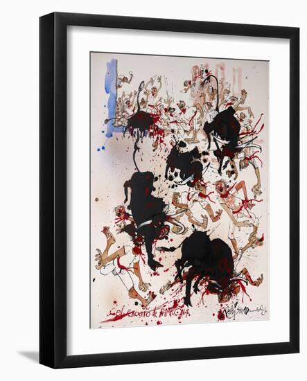 ANIMALS (SHEEP) REDO (drawing)-Ralph Steadman-Framed Giclee Print