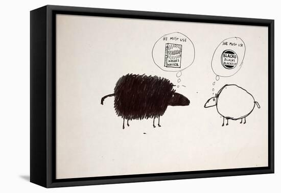 ANIMALS (SHEEP) REDO (drawing)-Ralph Steadman-Framed Premier Image Canvas