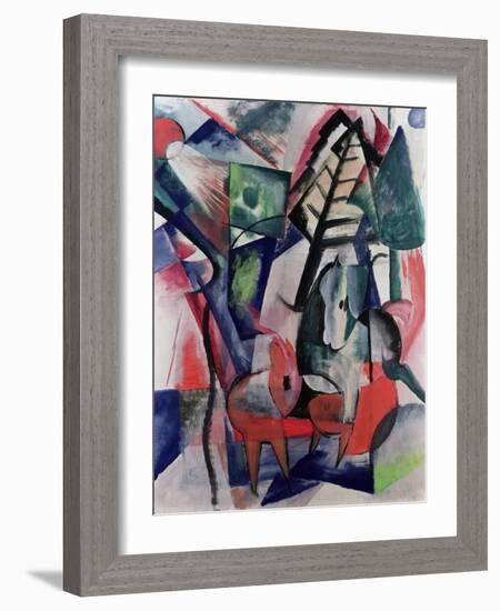 Animals under Trees-Franz Marc-Framed Giclee Print