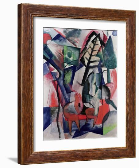 Animals under Trees-Franz Marc-Framed Giclee Print