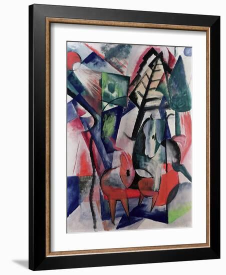 Animals under Trees-Franz Marc-Framed Giclee Print