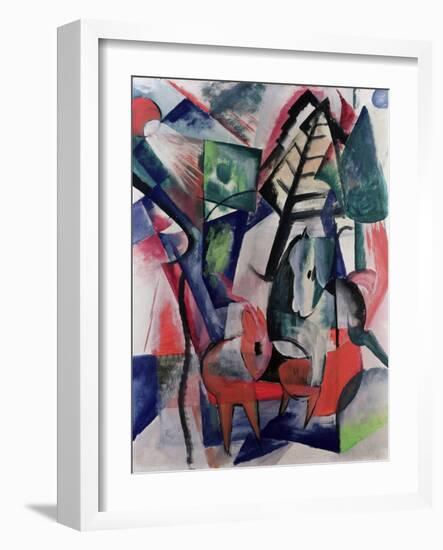 Animals under Trees-Franz Marc-Framed Giclee Print