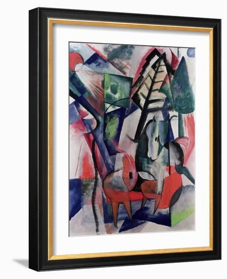 Animals under Trees-Franz Marc-Framed Giclee Print