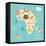 Animals World Map Africa-coffeee_in-Framed Stretched Canvas