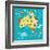 Animals World Map Australia-coffeee_in-Framed Art Print