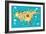 Animals World Map Eurasia-coffeee_in-Framed Art Print