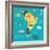 Animals World Map Sorth America-coffeee_in-Framed Art Print