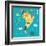 Animals World Map Sorth America-coffeee_in-Framed Art Print