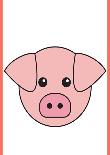 Pig - Animaru Cartoon Animal Print-Animaru-Giclee Print
