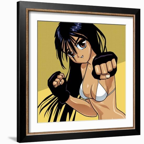 Anime Girl Fighter-Harry Briggs-Framed Premium Giclee Print